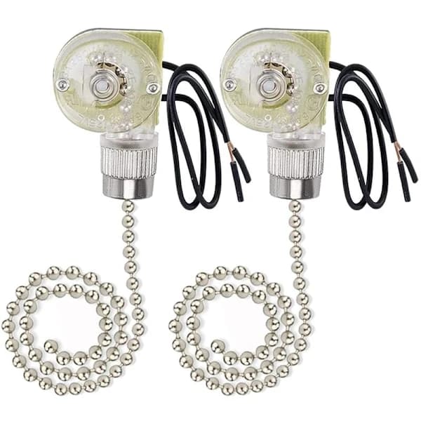 10 stk. Væglampe Trækafbryder Loftventilator Lampe Loftventilator Væglampe Erstatning Lynlås Ledningsafbryder Guld, A