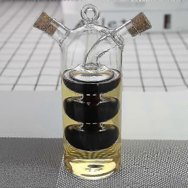 2-i-1 Dobbeltlags Sauce Olie Eddike Glas Krydderi Opbevaring Forseglet