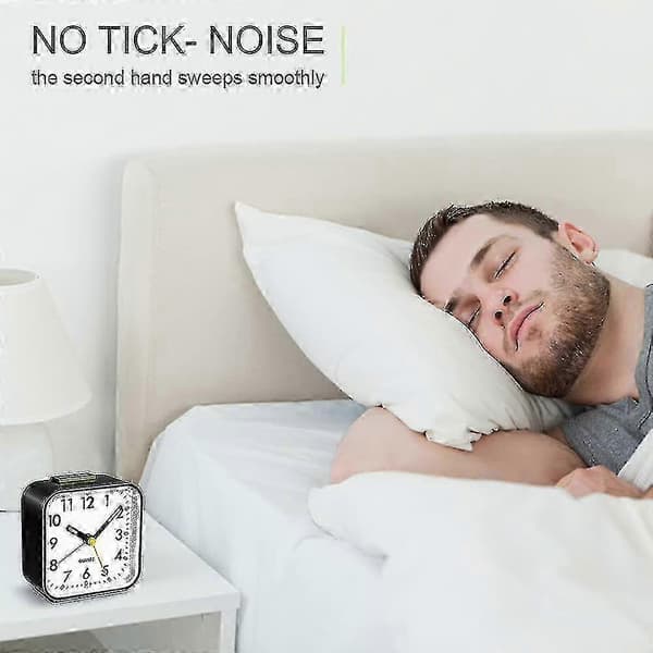 Battery Operated Alarm Clock Silent Desk Clock Simple Analog Table Clock