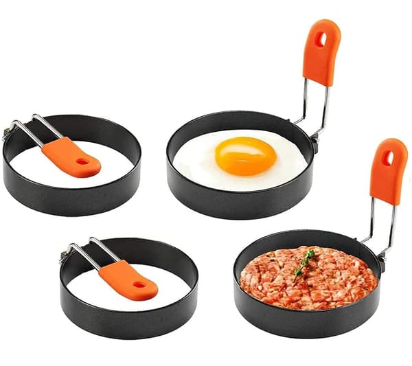 Eggring / omelettform 4-pakning rustfritt stål/silikon 283