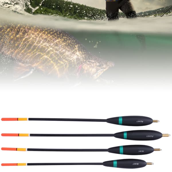 4 Pcs Balsa Wood Vertical Floating Copper Head with Fishing Floating Bobber Bait Indicator