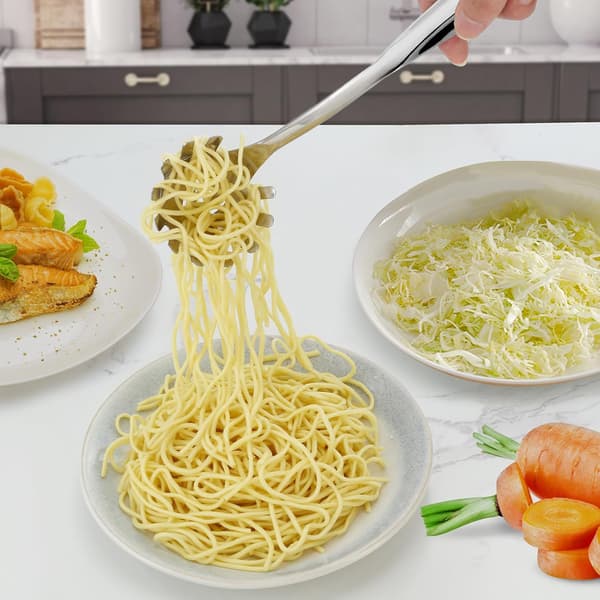 Spaghettiske, pastaske i ét stykke rustfrit stål, 36 cm Comfort Grip design pastamural
