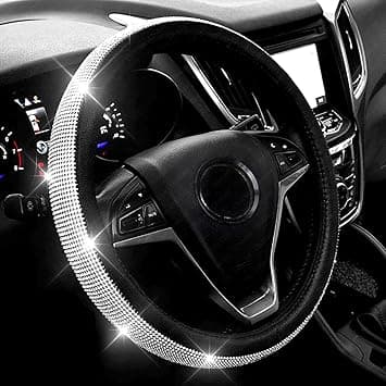 New Diamond Leather Steering Wheel Cover with Bling Bling Crystals
