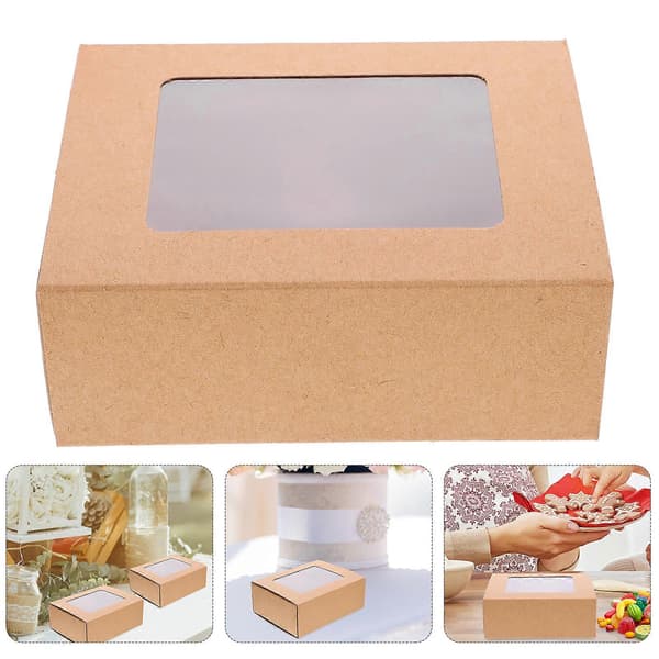 10 pcs Small Gift Boxes Party Favors Paper Packaging Box with Window for Wedding Birthday