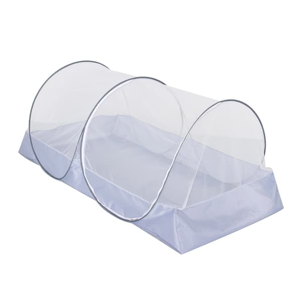 Portable Mosquito Net for Bed, Free Installation - Suitable for Camping, Nap, Patio (Large-Side Zipper (White Net))