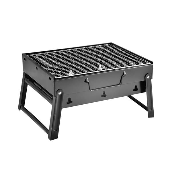 BBQ-grill, udendørs bærbar foldbar kulgrillbord til picnic have terrasse campingrejser (sort)