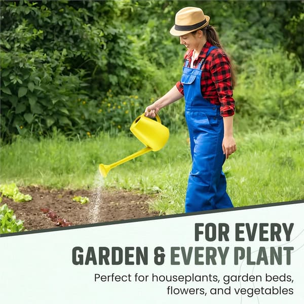 Plastic Watering Can - 1.8L - Yellow - For Indoor & Outdoor Use - Durable
