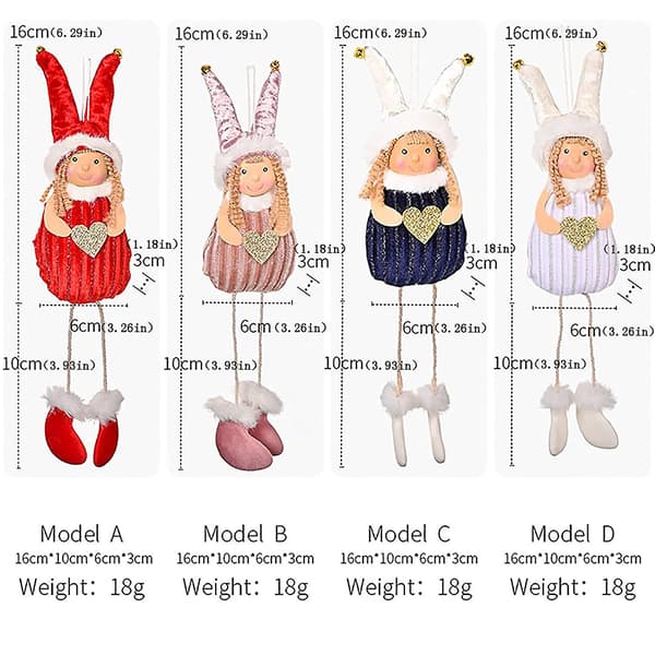Christmas Tree Decorations Light Hanging Figures Compatible With Christmas Tree, Hanging And Christmas Lace Doll Decoration Compatible With