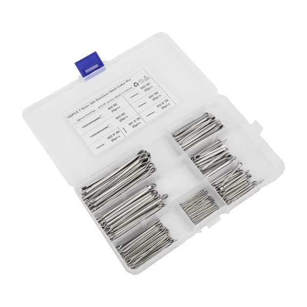 150 Pcs. Cotter Pins, Assortment Stainless Steel 7 Specifications, Universal Car Accessories