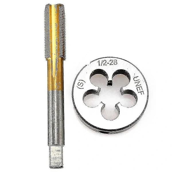 High Hardness Unf 1/2 -28 Hss Titanium Coated Tap And Round Die Set Right Hand Threading Tool For Mold Machining Mayitr