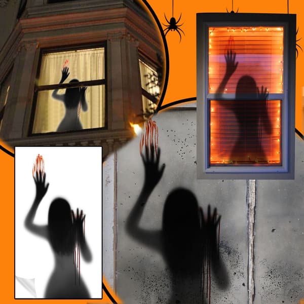 Halloween väggdekal 37,9\" x 16,9\" läskig kvinnlig spökfigur