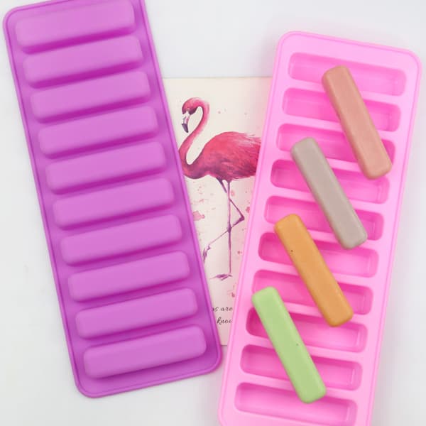 2-pack silikonbakform med 10 hålrum, non-stick, för granola bars, chokladkakor, muffins
