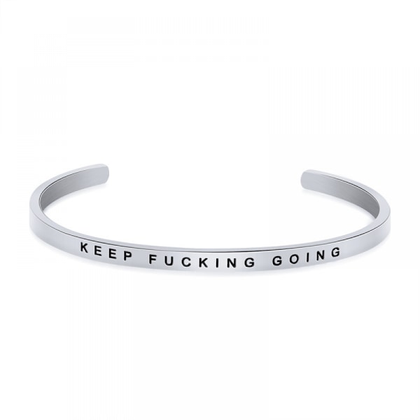 Trendy 4 mm armbånd i rustfrit stål med fin tekst