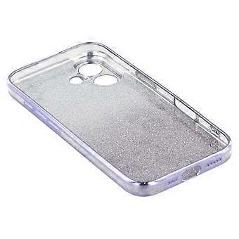 KADEM Kompatibelt deksel til iPhone 16 Plus TPU Glitter Blomstret Estetisk Telefondeksel (Lilla)