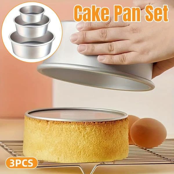 3 stk. runde kakeformer sett Nonstick Bakeverktøy for hjemmekjøkkenbaking