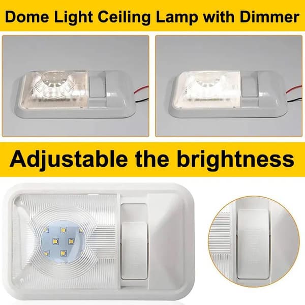 LED dæmpbar indvendig belysning 12-24v 24-LED-chip hvid 6000k campingvogn Vit white