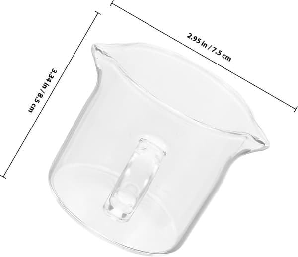 Förtjockad Mini Mjölkskummare i Glas med Dubbel Pip, Gräddkanna för Kaffe Te