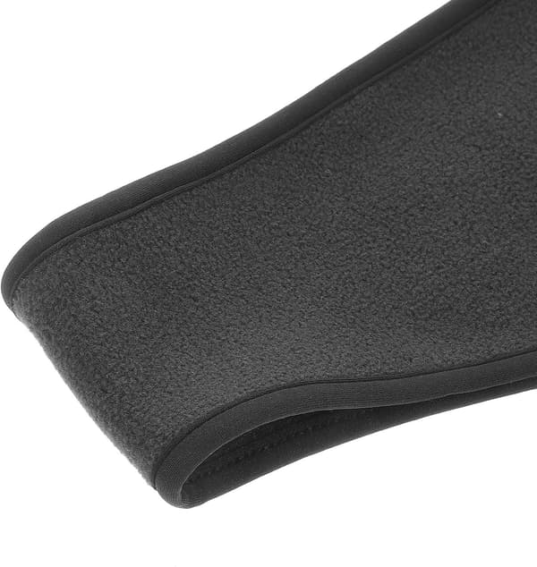 Fleece ørevarmer pannebånd for vinterløping, tykt bredt bånd, polarfleece, menn kvinner, svart