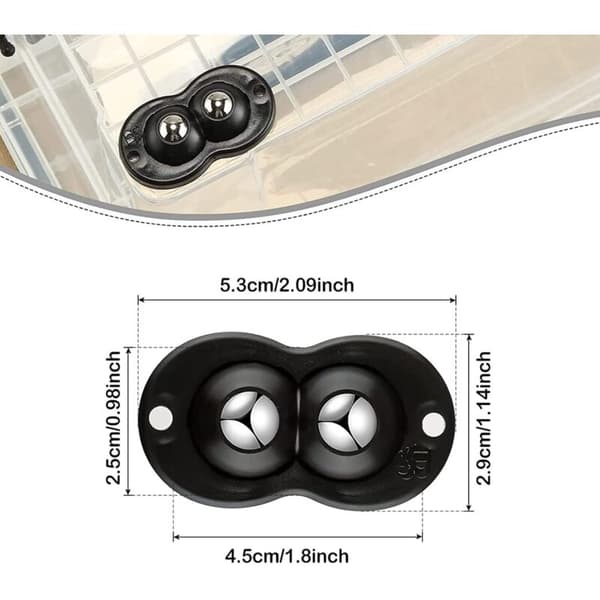 Small roller, 8 mini self-adhesive swivel wheels, small swivel wheels, 360 degree rotating movable pulley 2 wheels, suitable for various storage