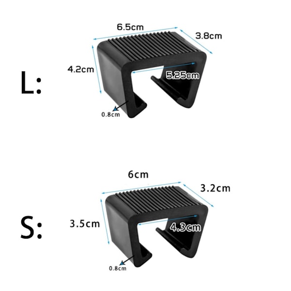 Sofakoblingsklemme, ABS, sort, 10 stk. (L)