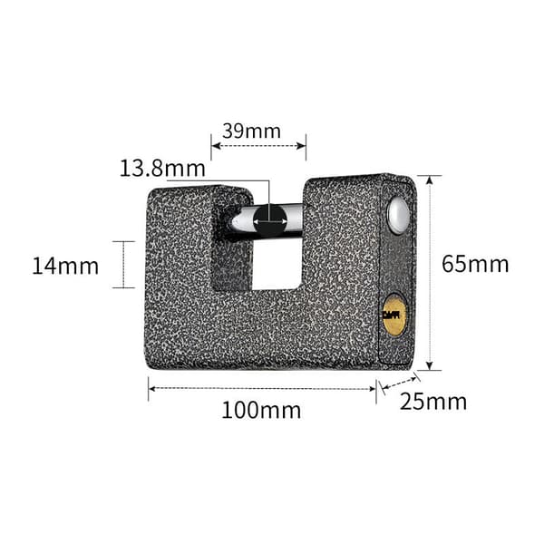 Ultra Strong Outdoor Padlock with 4 Keys - Large One-Piece Padlock
