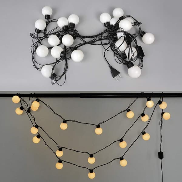 20 LED Connectable Globe String Lights Indoor Bedroom, 5m Warm White Fairy Lights for Classroom Patio Party