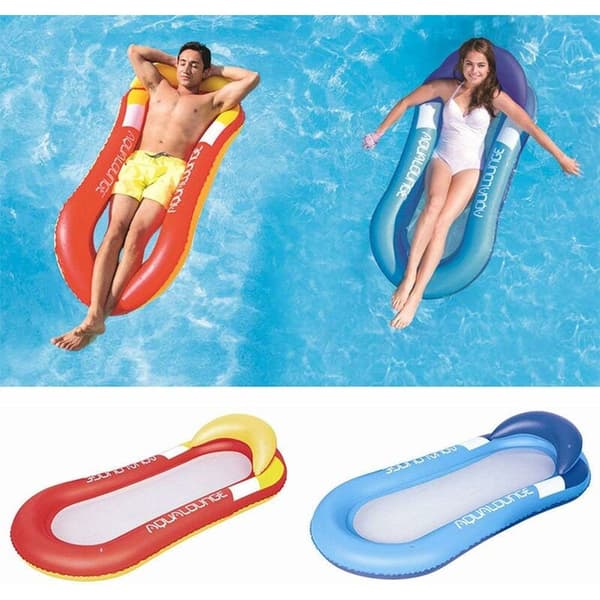 Perfect bath hammock with inflatable pool mattress for the headboard (noble blue, 150, 70, 30 cm)