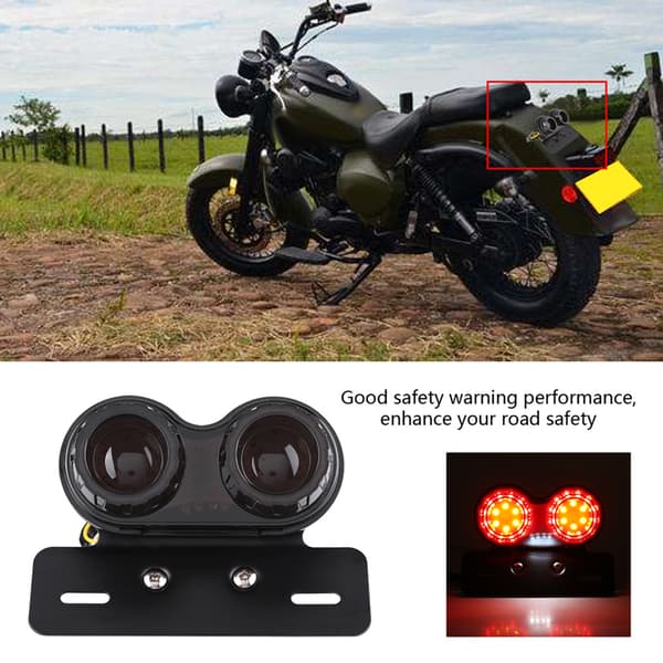 Motorcykel LED Baglygte Bremse Blinklys til Custom Cafe Racer Rødt Lys