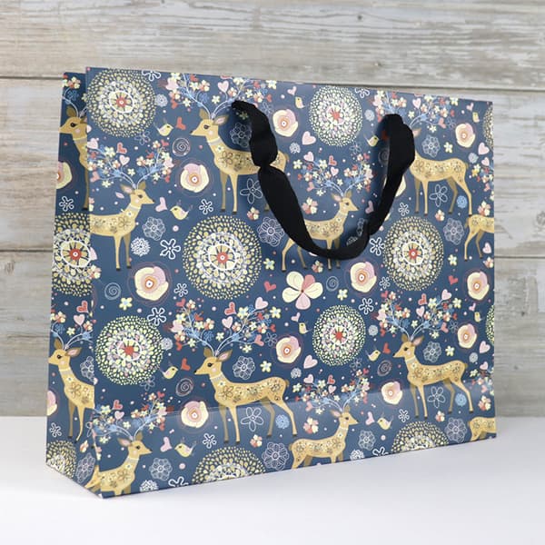 ##/Jouluhirvi-kangaskassi, erittäin suuri vaakasuora versio 43*12.5*32cm##/