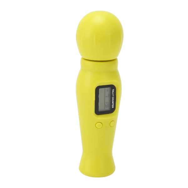 Digital Counter with LED Backlight, Reset Function, Compass Function, Time Display, Digital Tasbih for Meditation and Relaxation, Yellow