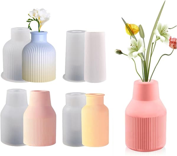 4 stk. silikoneform vase, vase støbeforme, epoxyharpiksforme vase, blomstervase silikoneforme