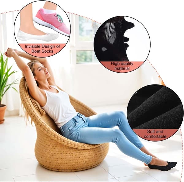 4-pack - Toe Socks - Comfortable - Running Toe Socks - Show - Low - Liner - Five Finger Socks - Non-slip