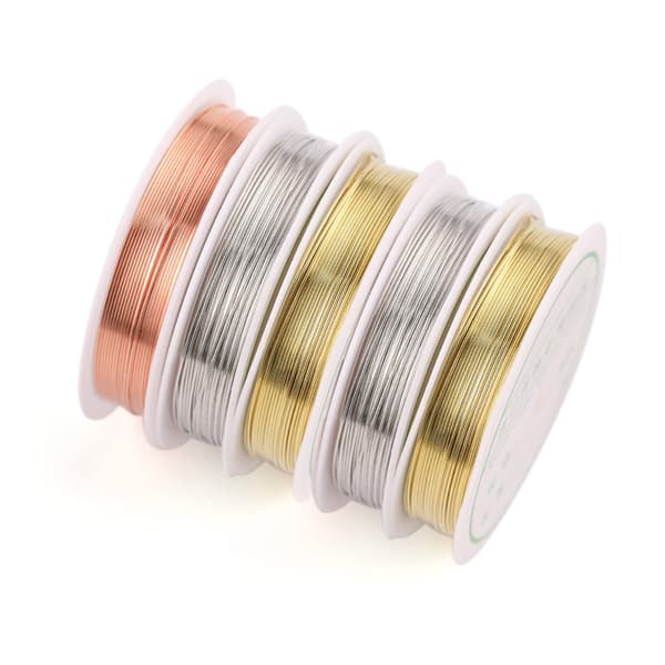 5 Rolls Copper Wire for Jewelry Making, Metal Copper Wire, Benda