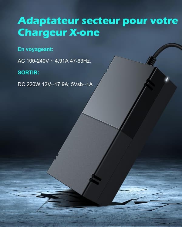 Xbox One Oplader, Strømforsyning til Xbox One AC-stik Erstatningskabel, med 100-240V Spænding