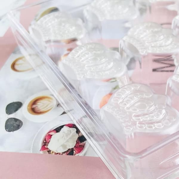 Transparent chokladform, klar plastgodisform, för Maki