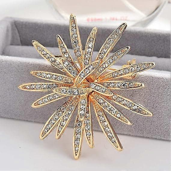 Brochenåle til kvinder, guldfarvede østrigske rhinestone krystal brochenåle smykker (guld)