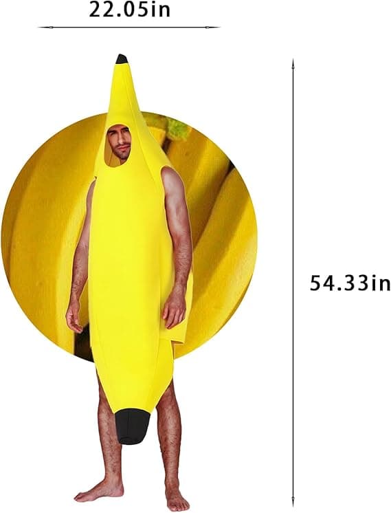 Banan-kostume til voksne og børn, enkelt gruppekostume til Halloween, julefester