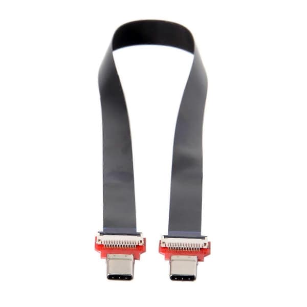 20 cm FPC Platt USB 3.1 Typ-C USB-C Hane till Hane Datakabel för MacBook, Laptop, Telefon & Hårddisk