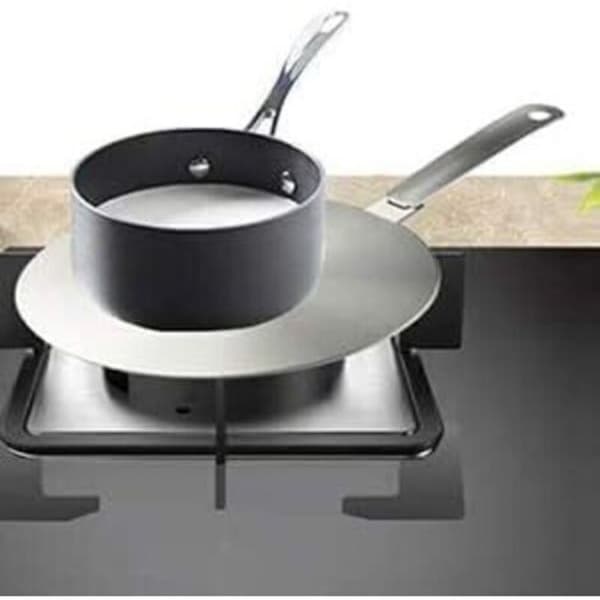 Induction Adapter, Induction Hob Conversion Disc, Heat Diffuser Plate with Detachable Handle and Base, 20 cm