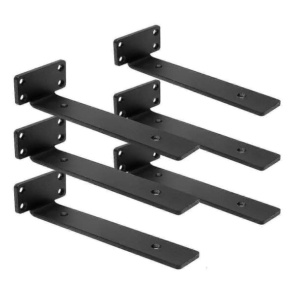 Heavy Duty Floating Shelf Brackets, (1/5 Inch Thick) Hidden Shelf Supports, Cast Iron L Brackets, Ru
