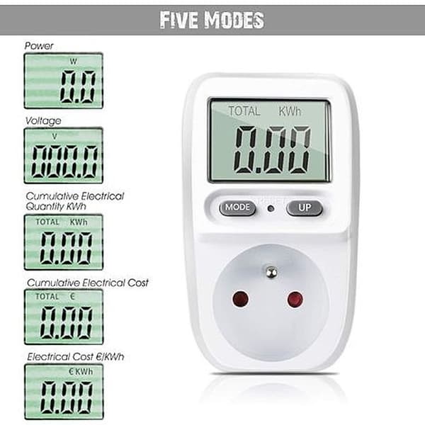 3680W Energimätare - LCD-display - Spänning 200-276V - Mäter förbrukning 0-9999,9 kWh