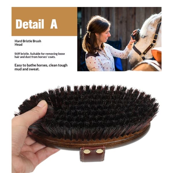 Classic Handmade Horse Brush with Stiff Body. Professional Horse Care Tools. Simple