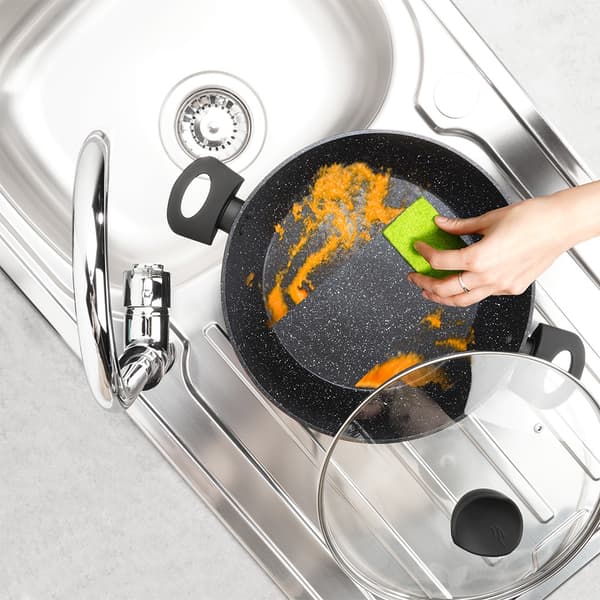 Deep Granite Frying Pan with Glass Lid, 28 cm, 3.5 L