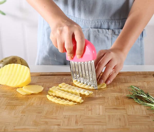 4 stk Potetgullkuttere, Slicer, Rustfritt Stål Bølgete
