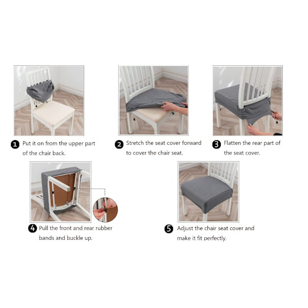 Vattentäta stolsöverdrag för matstolar, 4-pack, stretch