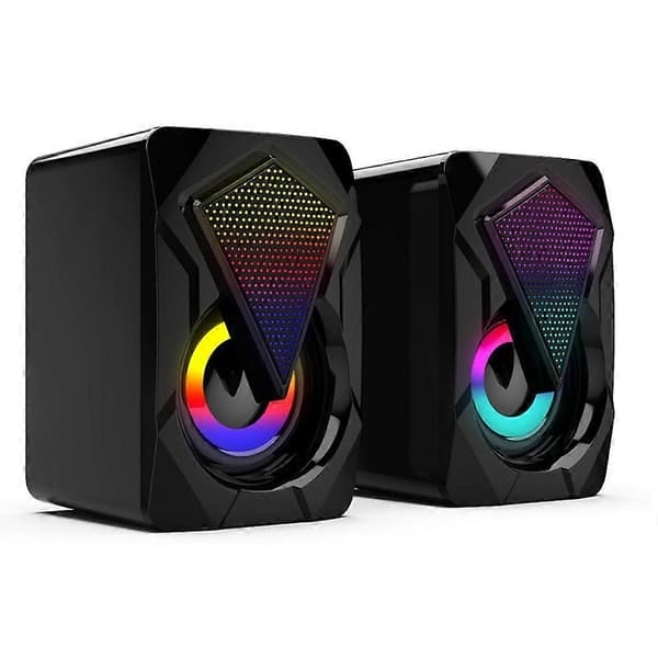 X2 Computer Speakers with Subwoofer for PC Desktop Laptop LED Lighting Home Theater System USB Wired Sound Box