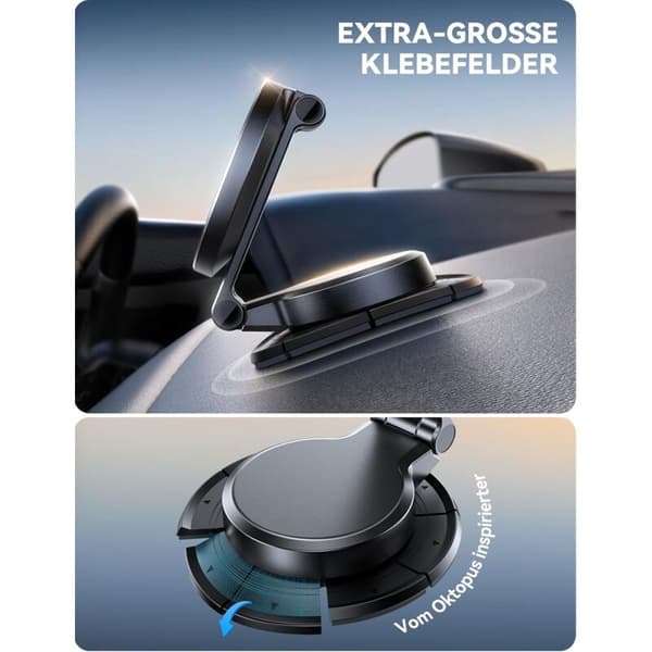 Magnetisk Trådløs Billader 15W Kompatibel med iPhone 16 15 14 13 12 Pro Max Plus Sammenleggbar Full Metall Dashbordlader