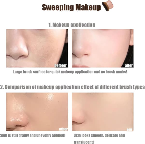 Kropsmakeupbørste til ben og ansigt Våd/Tør Brug Jævn Påføring (Rose Gold)