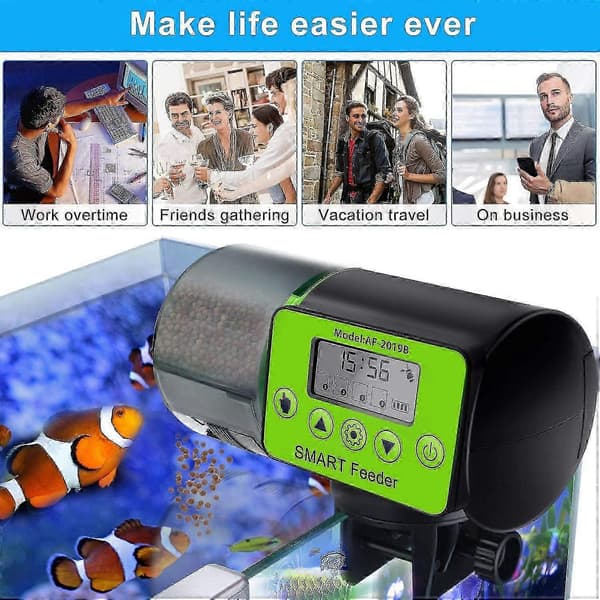 Automatic Aquarium Fish Feeder, Moisture-Proof, Electric Food Dispenser for Vacation and Weekend
