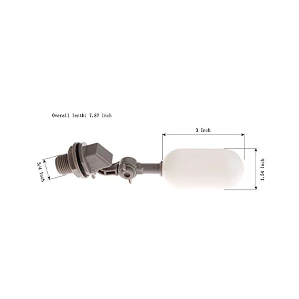 4-PAK 3/4 tommer vandstrømsventil med justerbar arm plast vandfilter flydekugleventil til vand